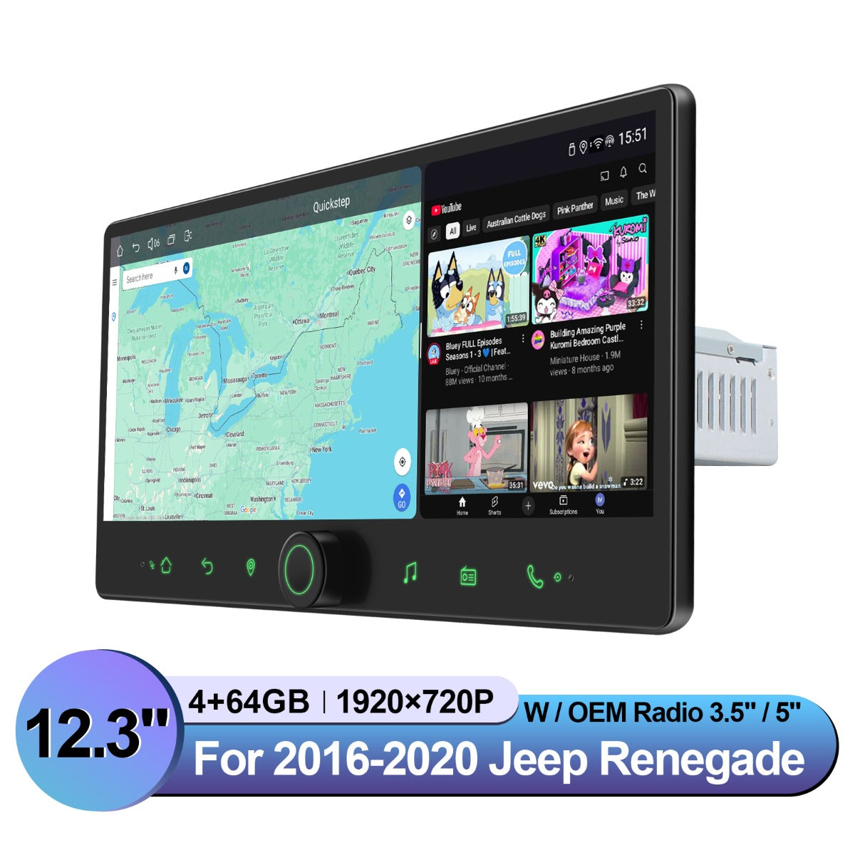 Jeep Renegade 2016-2020 12.3" Android Head Unit