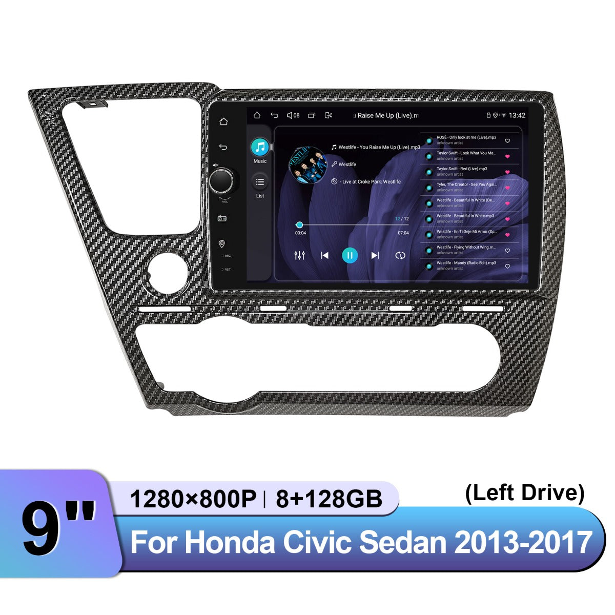 Honda Civic Carbon 2013-2017 7" Android Head Unit