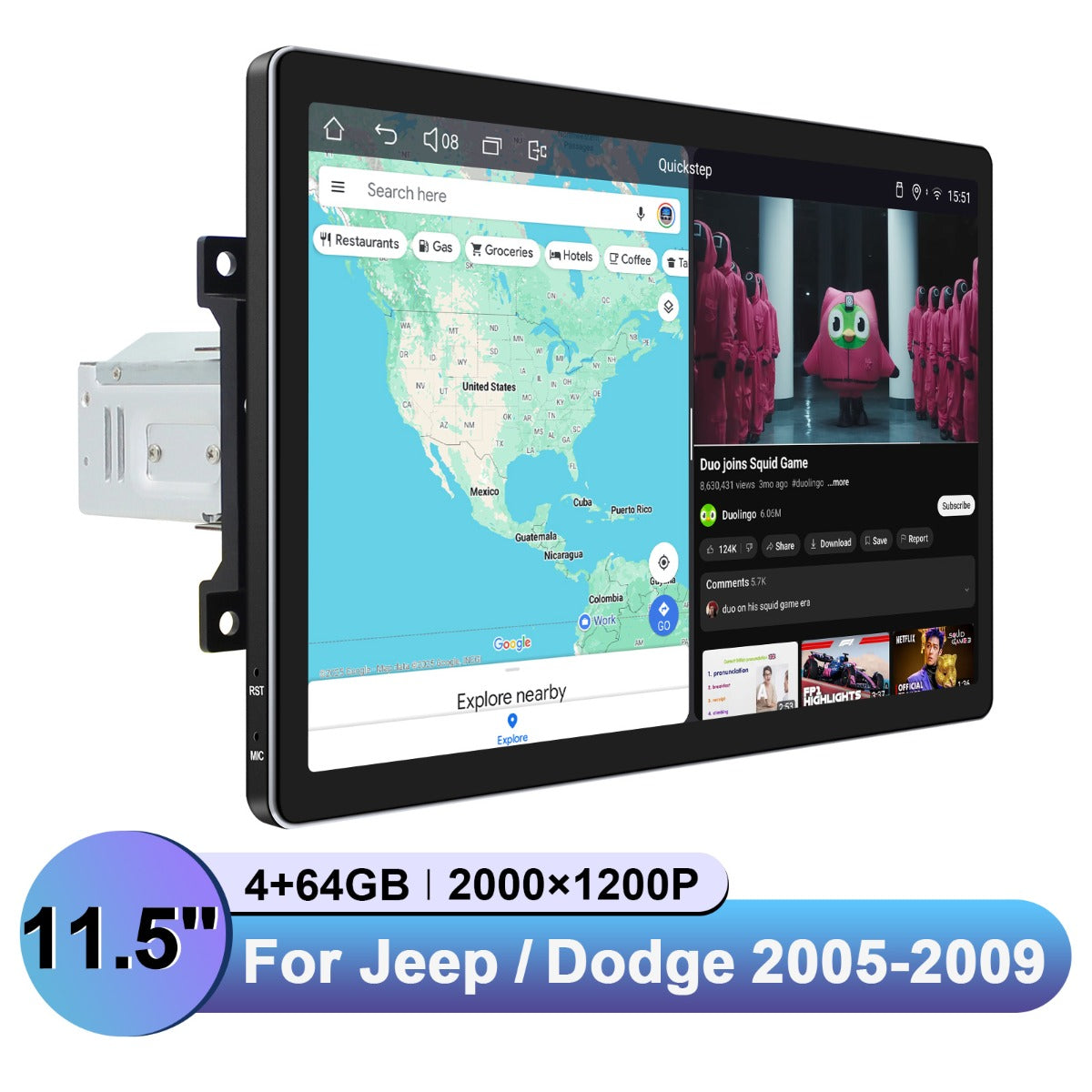Jeep Dodge Chrysler 2005-2008 7" Android Head Unit