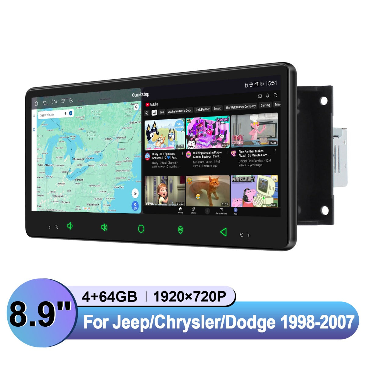 Jeep Chrysler Dodge 1998-2007 7" Android Head Unit