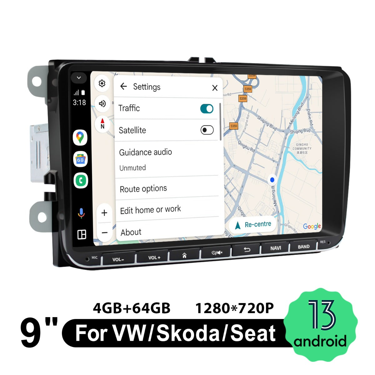 Volkswagen 13.0 2001-2006 9" Android Head Unit