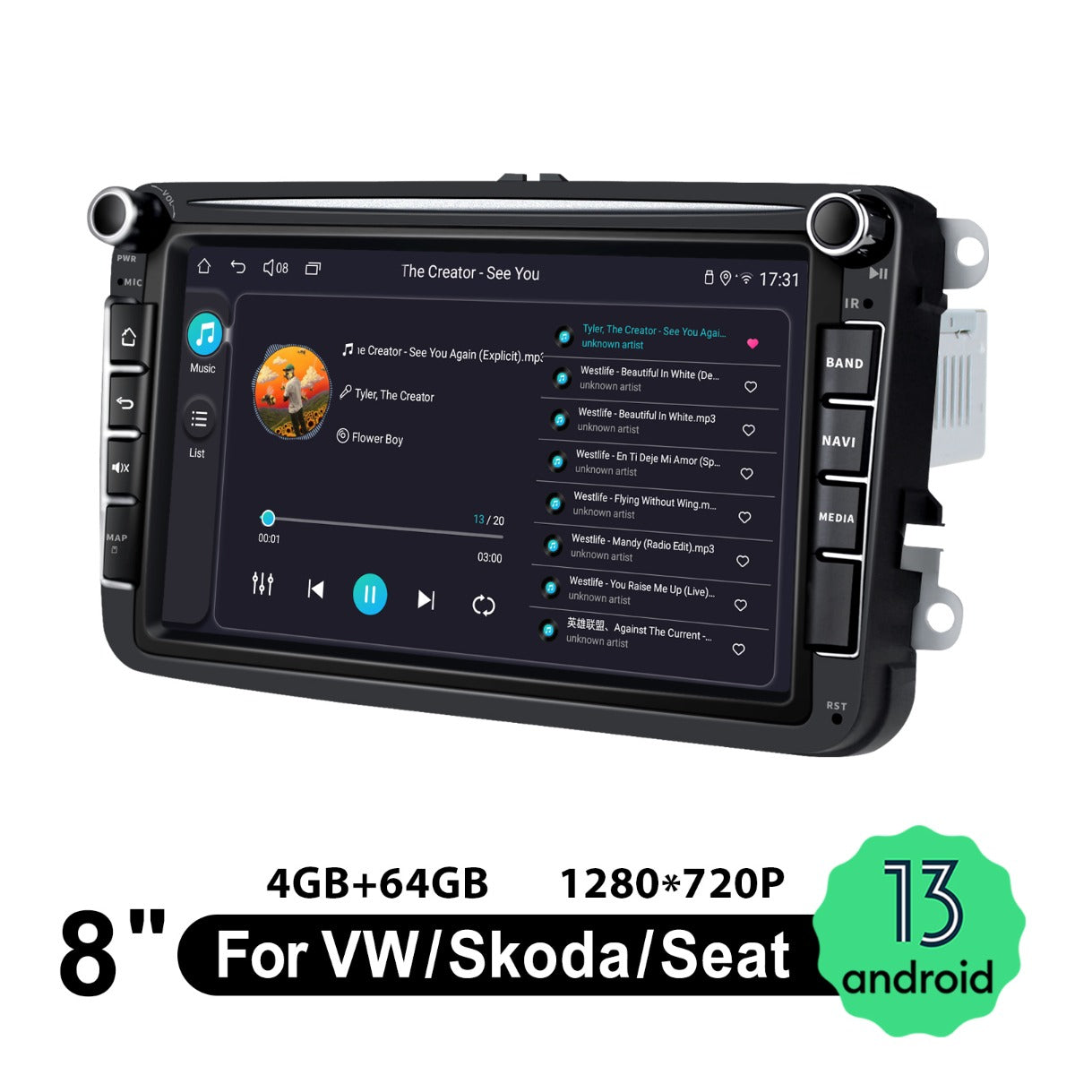 Volkswagen 8" 2001-2006 7" Android Head Unit